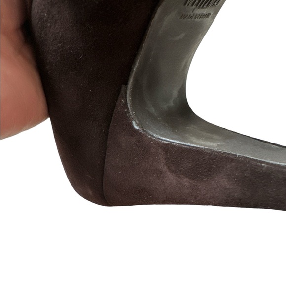 Stuart Weitzman Slip On Platform Suede Booties Dark Brown Size 6.5 - Picture 13 of 13